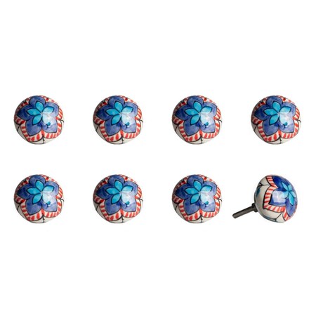 Pipers Pit Multi Color Ceramic & Metal Knob, 1.5 x 1.5 x 1.5 in., 8PK PI3093916